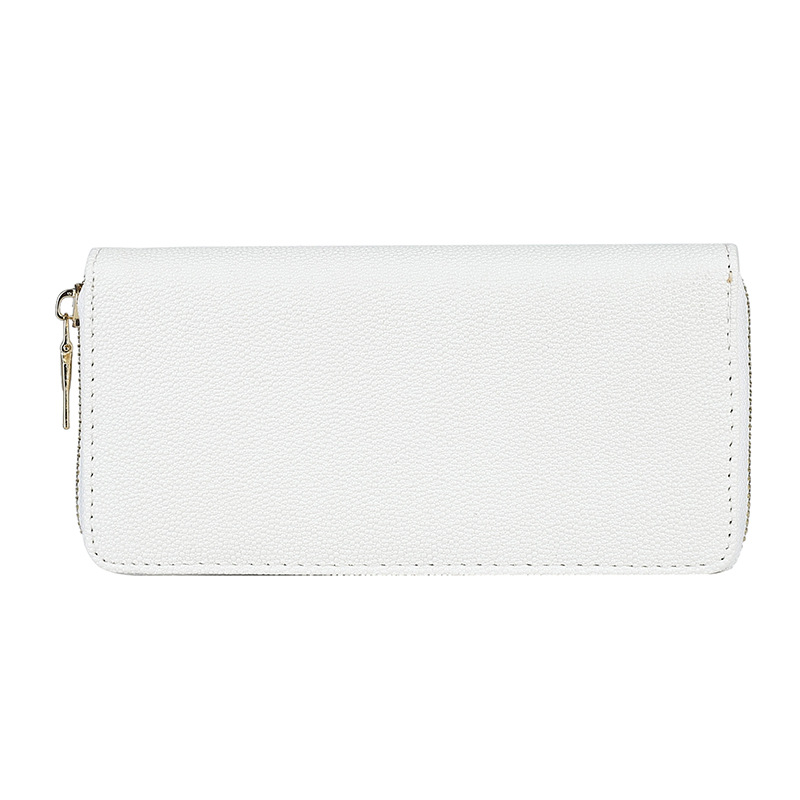 Mid-length Zipper Clutch Bag Fashion Solid Color PU Money Clip