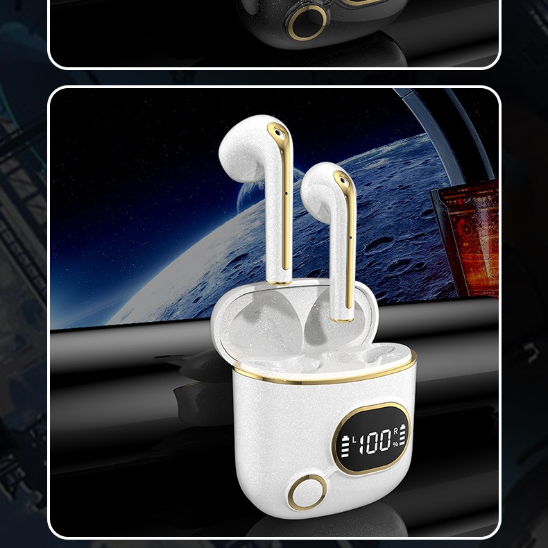 Wireless Binaural Motion Earplug Touch Digital Display Stereo