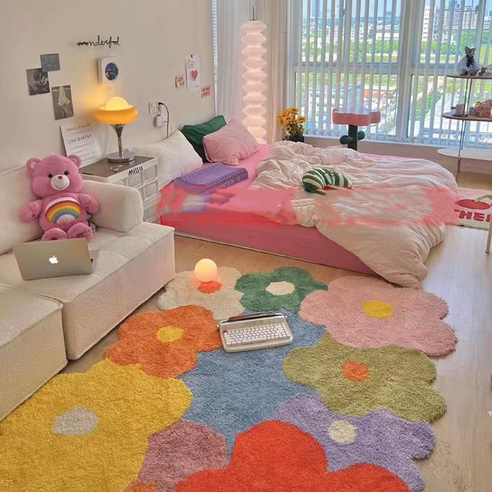 Colored Flower Carpet For Household Rooms