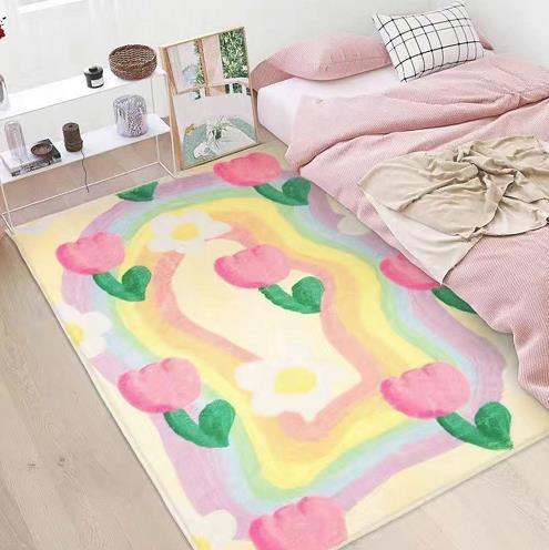 Colored Flower Carpet For Household Rooms