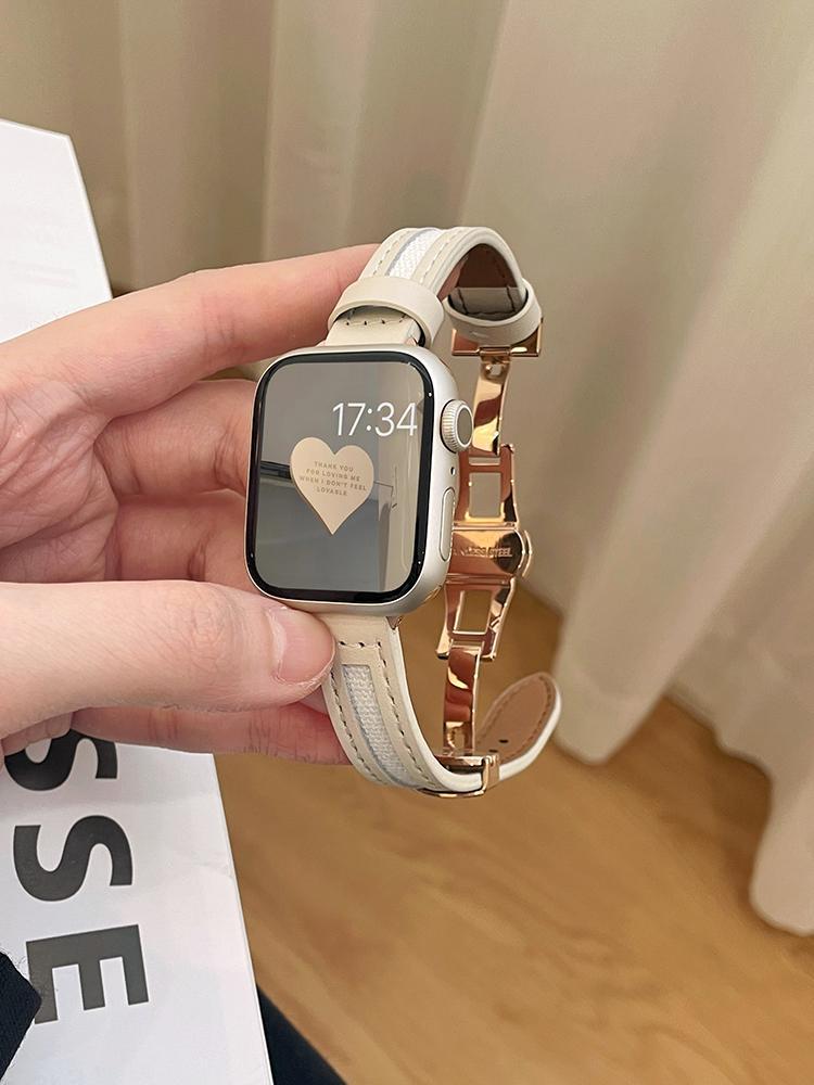 Canvas Butterfly Buckle Watch Strap Thin Female
