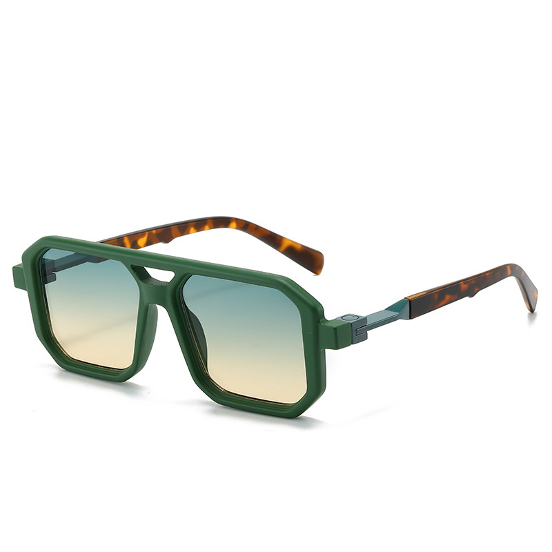 Retro Double Beam Pilot Catwalk Light Luxury Sunglasses Ins