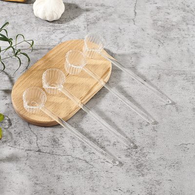 Home Tableware 4Pcs Glass Spoon Set Food Grade Glass Serving Spoons