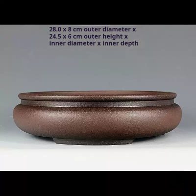 Purple Clay Round Handmade Bonsai Pot