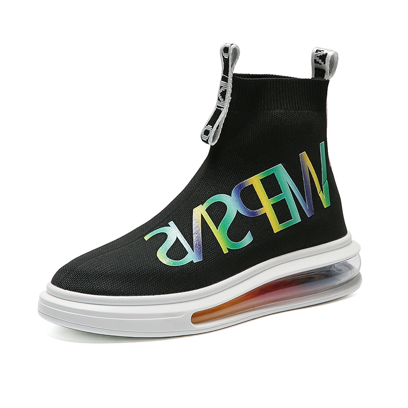 Men's High Top Socks Shoes Fly Knit Breathable