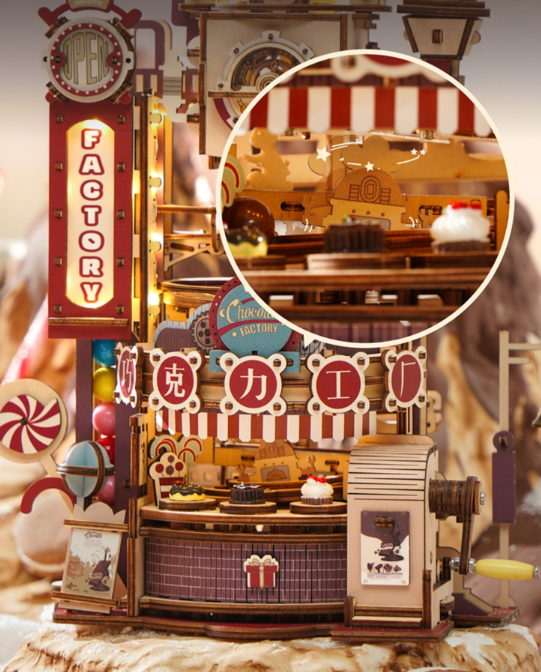 3d Puzzle Handmade Diy Assembly Model Chocolate Factory Building Blocks