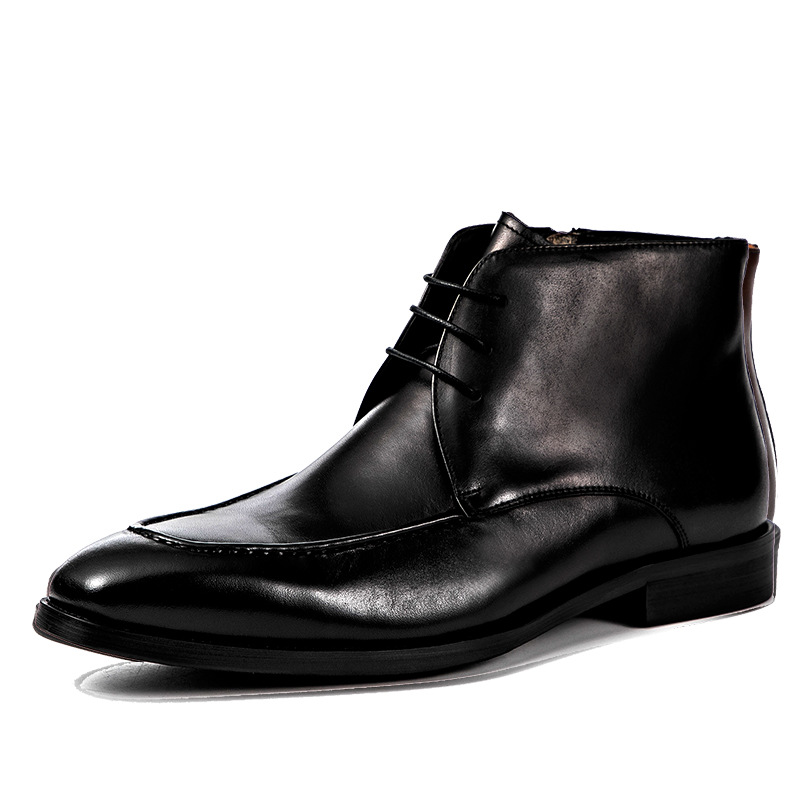 Men's High Top Leather Shoes Knight Leather Boots