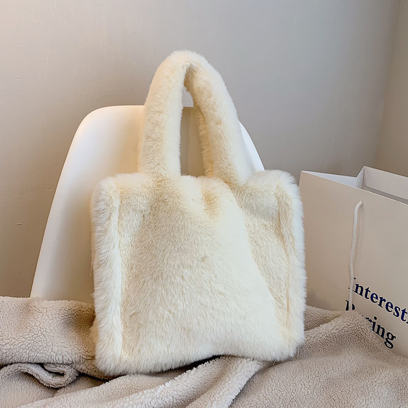 Women's Plush Simple Portable Tote Bag
