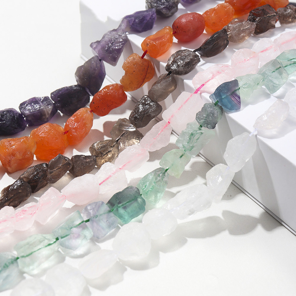 Natural Crystal Raw Unpolished Gemstone Ornaments Bracelet Loose Beads