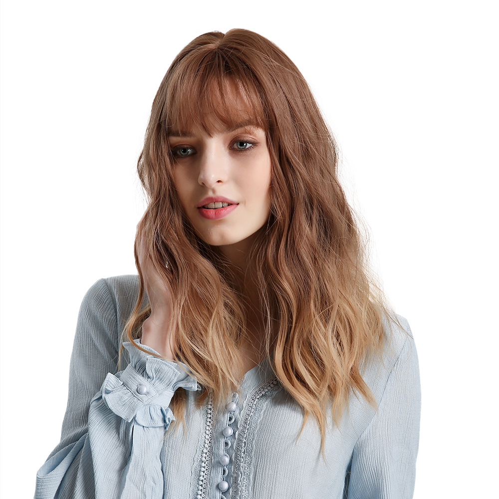 Golden Fringe Long Curly Hair