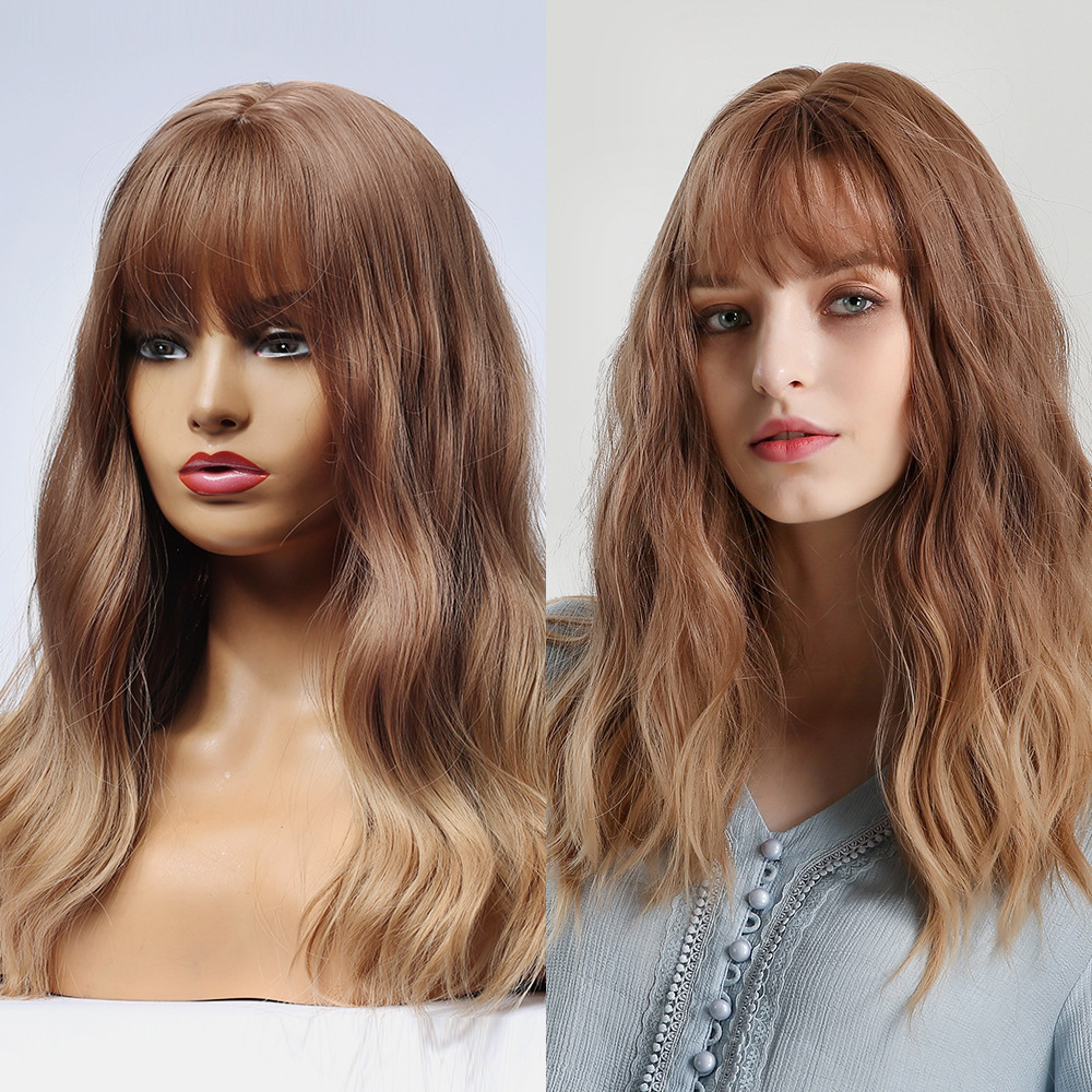 Golden Fringe Long Curly Hair