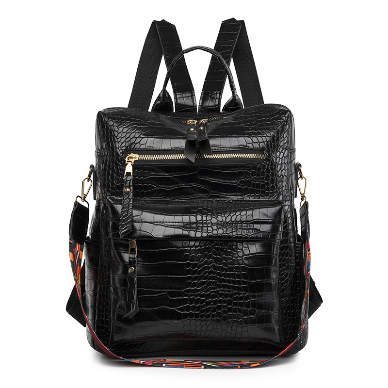 Backpack Female PU Soft Leather Women Leisure Backpack Simple Everything Large Capacity Bag