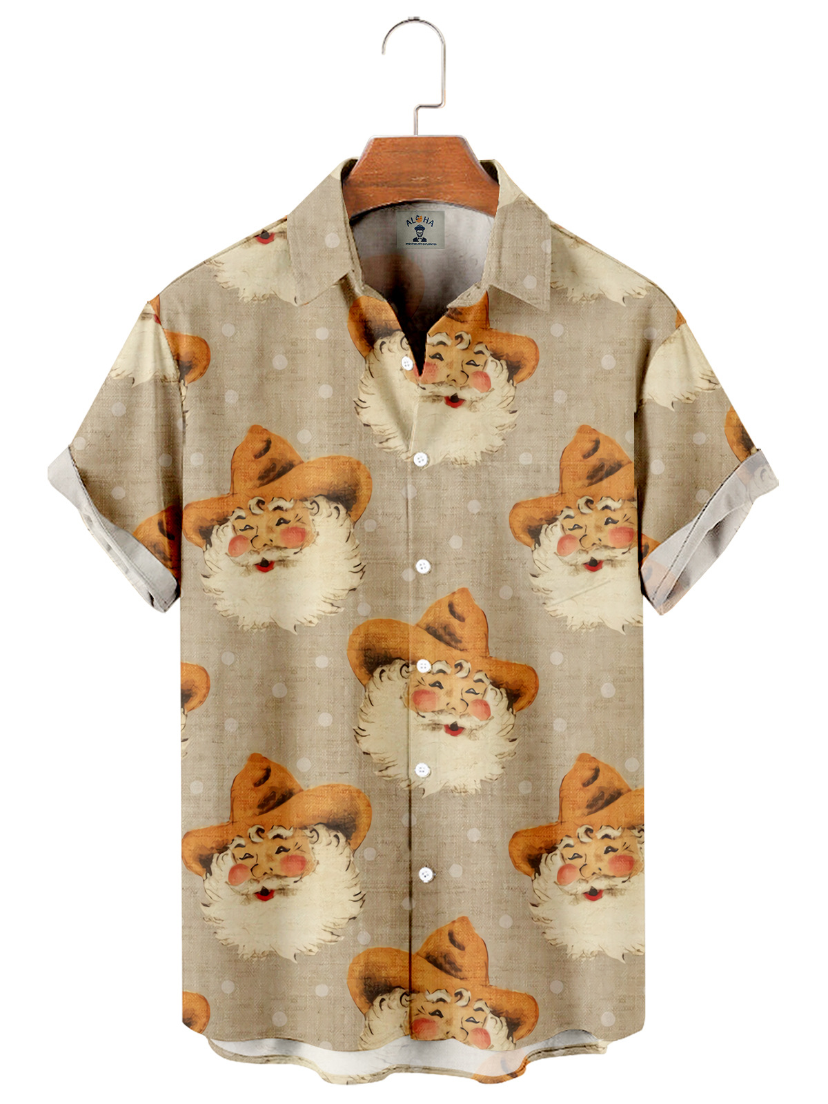 Men's Short Sleeved Shirt With 3D Digital Printed Stripes On Four Sides