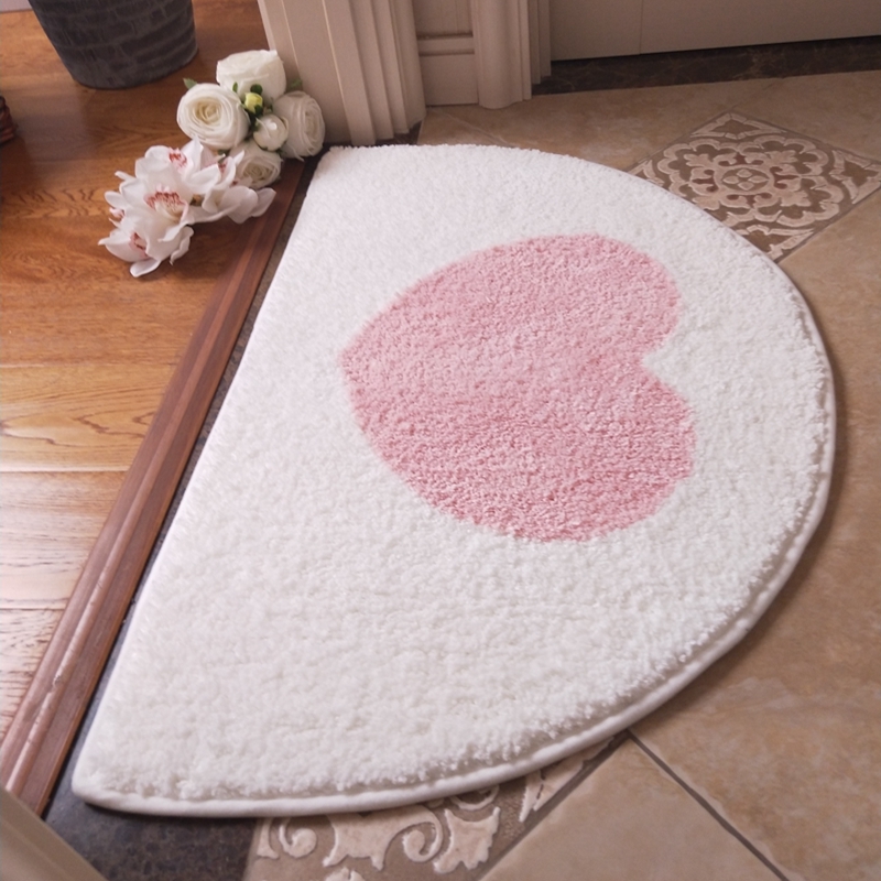Heart Semi-Circular Toilet Bathroom Absorbent Foot Pads