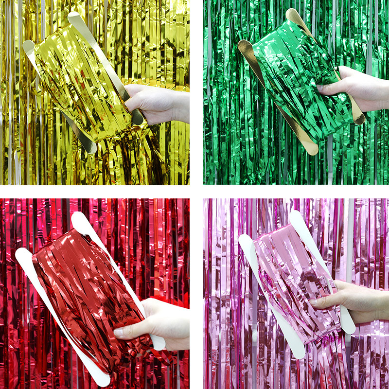 Birthday Party Decoration 12m Tinsel Curtain Wedding Room Layout Color Stripes