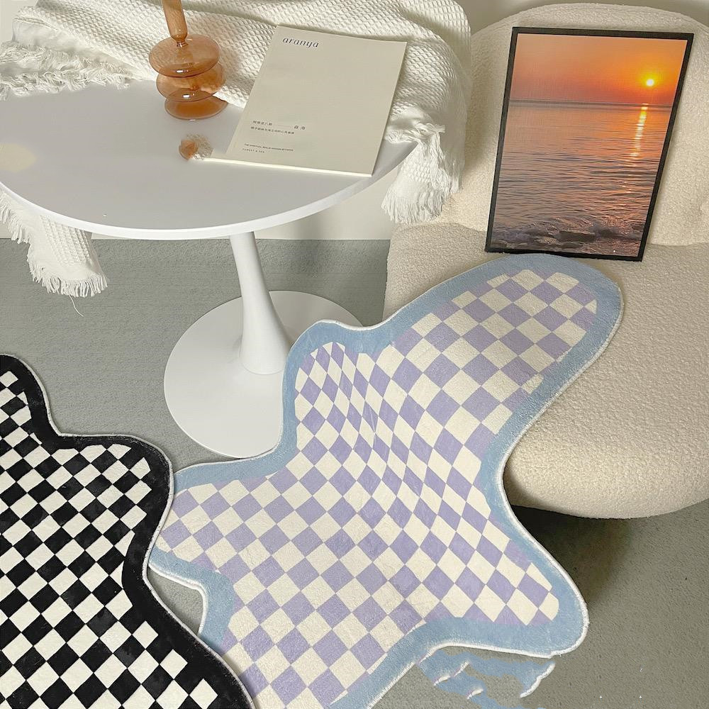 Ins Simple Checkerboard Carpet Irregular