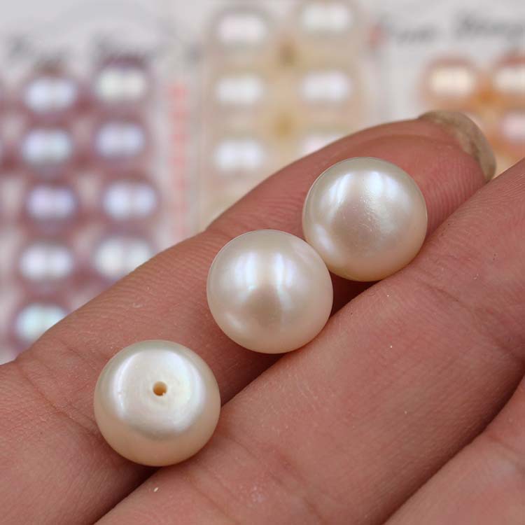 Half Hole Bread Bun Pearl Naked Bead