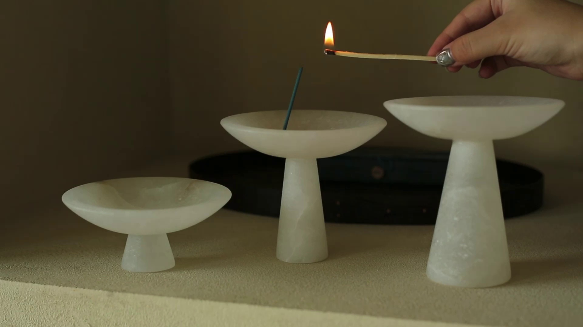 White Marble Fruit Tray Shelving Tray Candle Holder