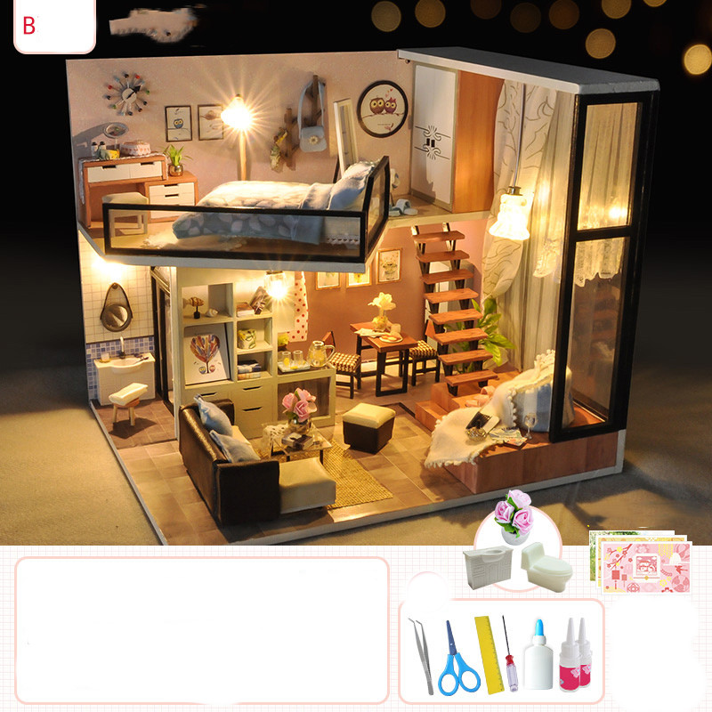 Hand-assembled Loft Villa Assembled House Model