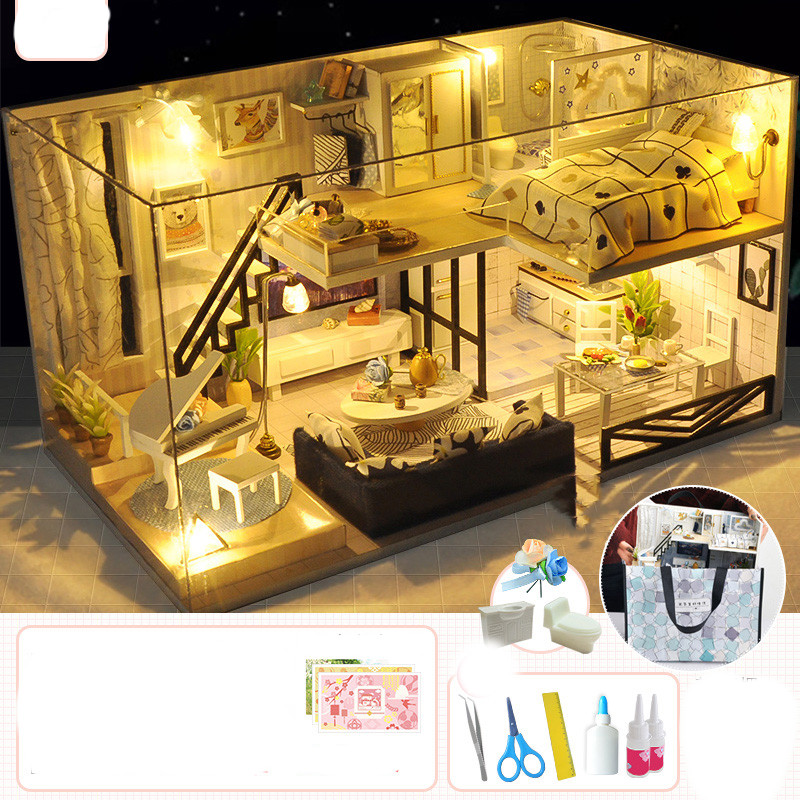 Hand-assembled Loft Villa Assembled House Model