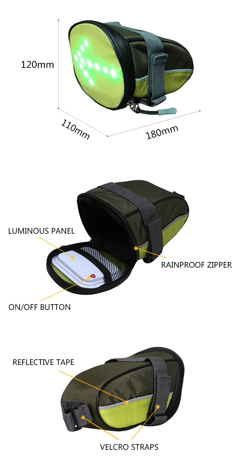 Wireless Remote Control LED Luminous Steering Warning Light