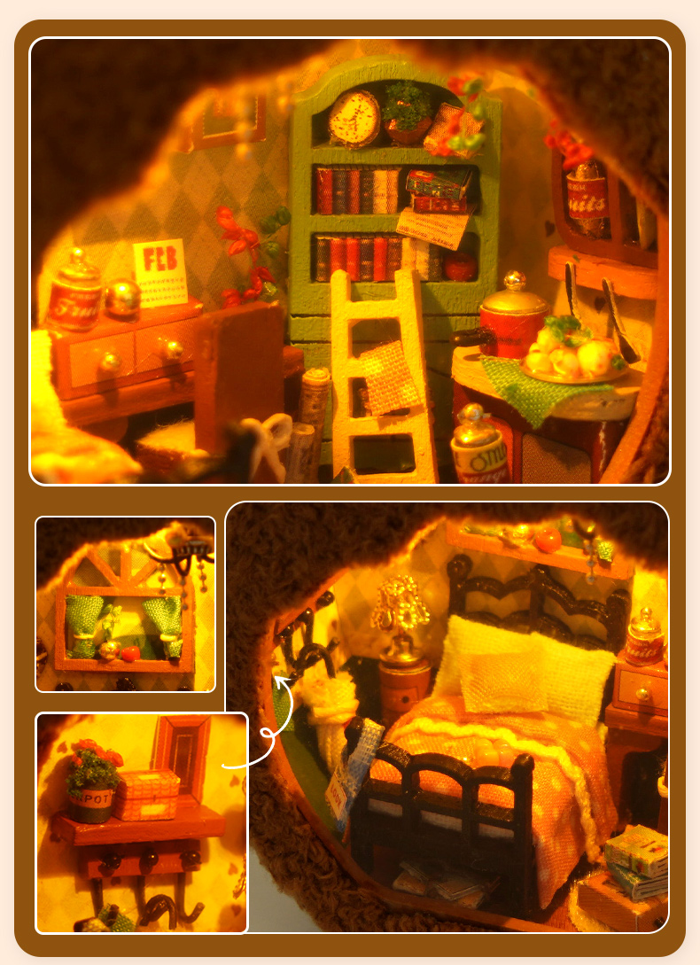 Miniature Building Model Assembled Furry Toys