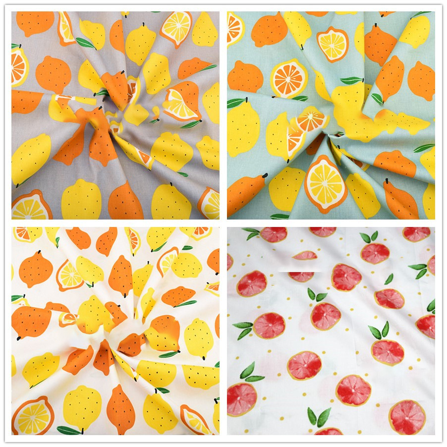 Cotton Twill Print Fruit Pattern Girl Dress Cover-up Garment Fabric