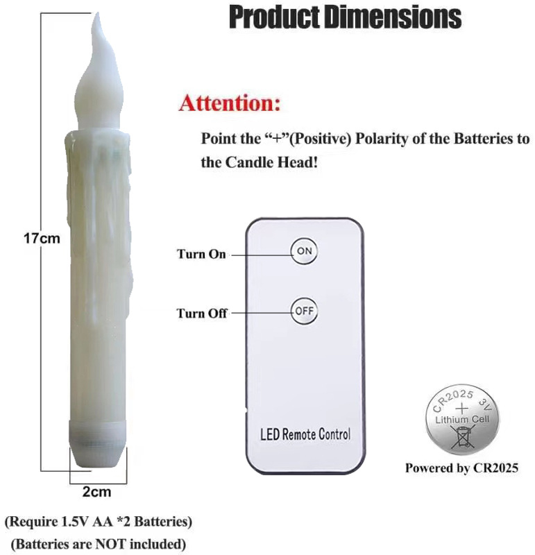 Remote Control Long Pole Electronic Candle Light Flameless Taper