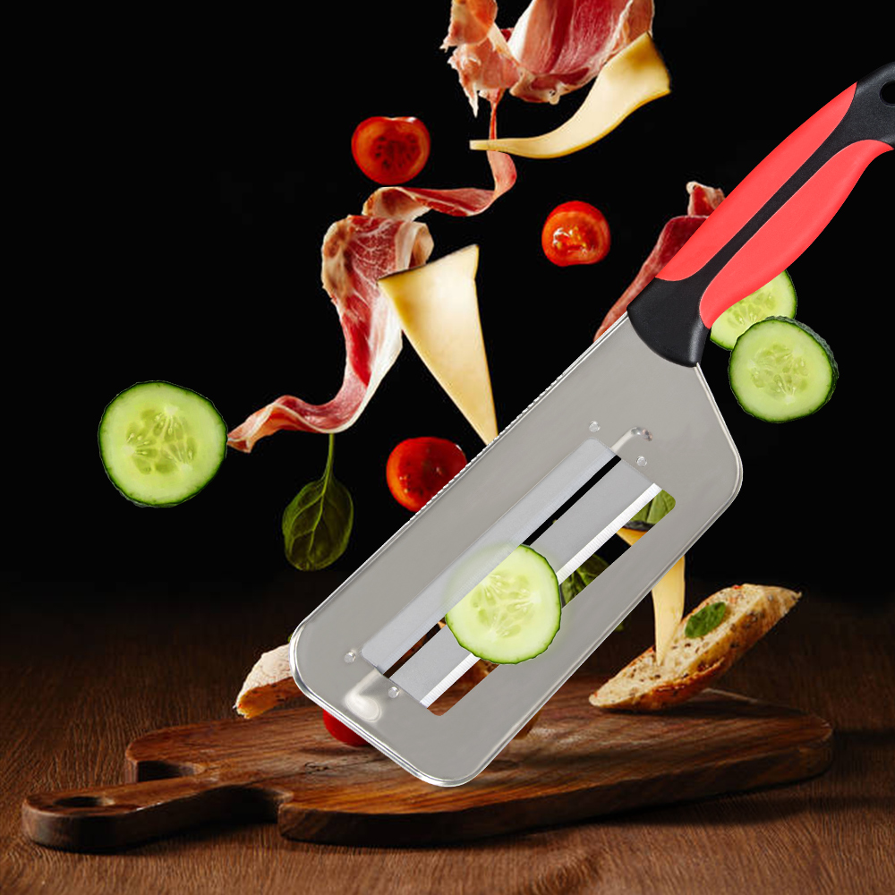 Red-handled Double-sliced Vegetable Slicer Kitchen Gadgets