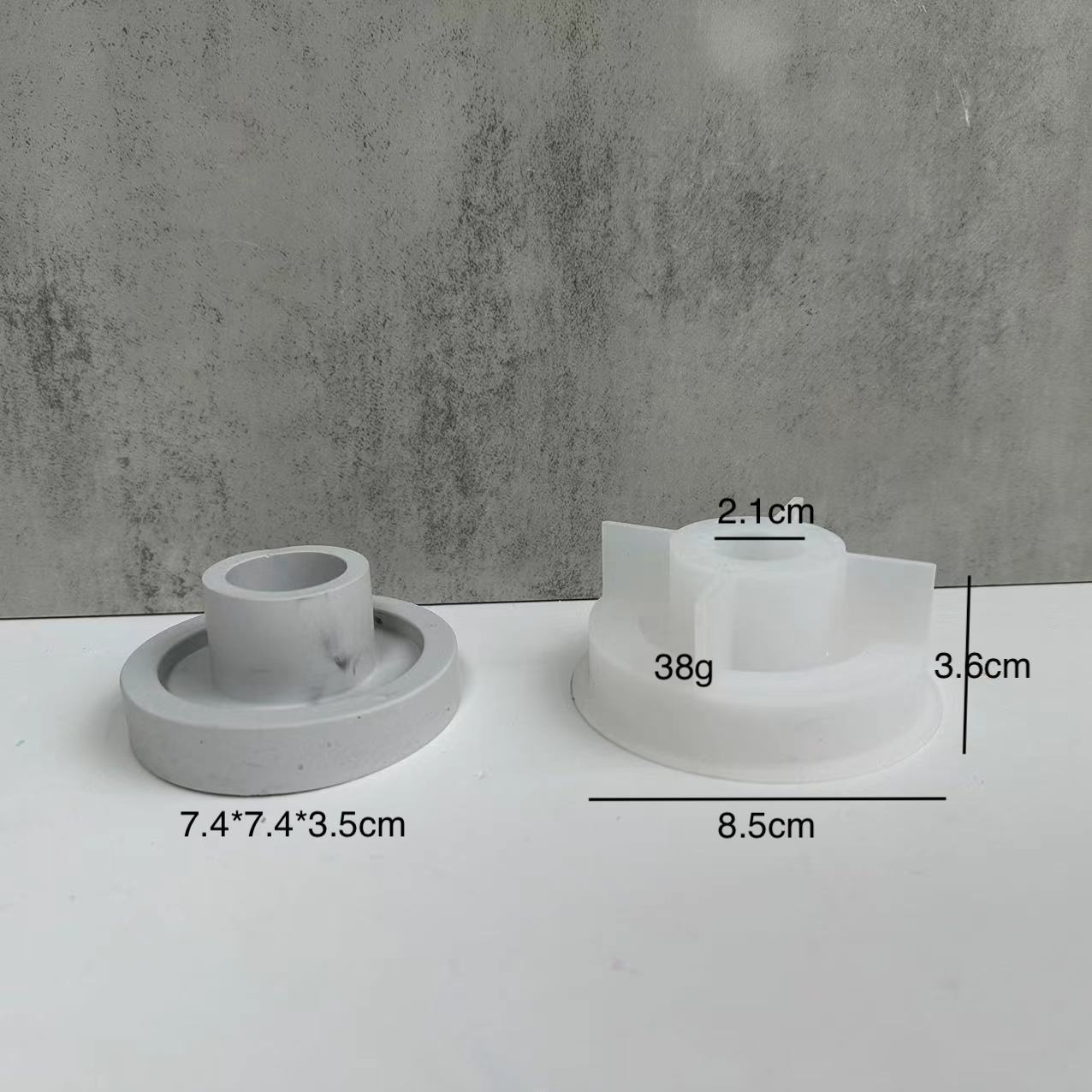 Round Aromatherapy Candle Holder Glue Cement Mold