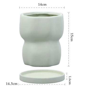 Plain Fired Breathable Ceramic Flowerpot