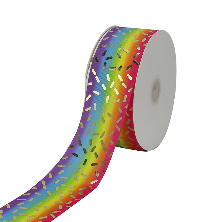 75mm Bronzing Rib Ribbon Hair Accessories Diy Material Packaging Baking Dessert Gift Box Packing Ribbon