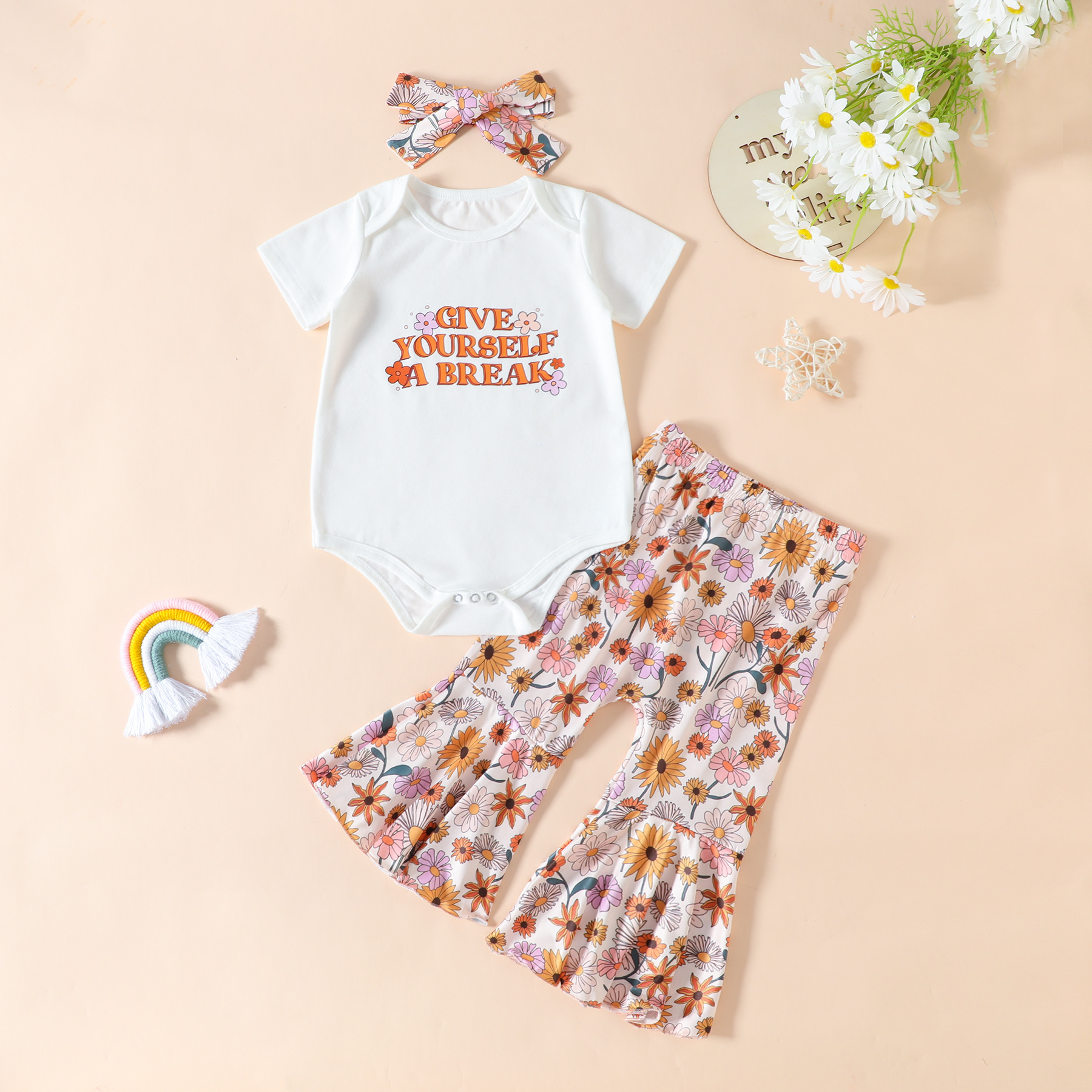 Infant Toddler Clothing Casual Short Sleeve Letter Set