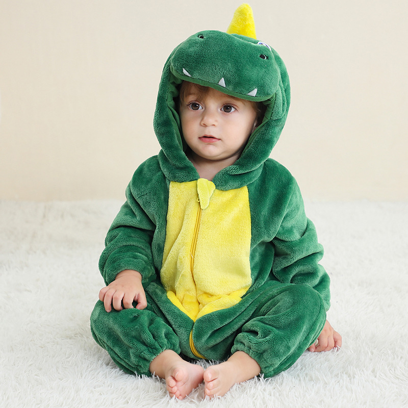 Cartoon One-piece Pajama Children's Autumn And Winter Animal Homewear