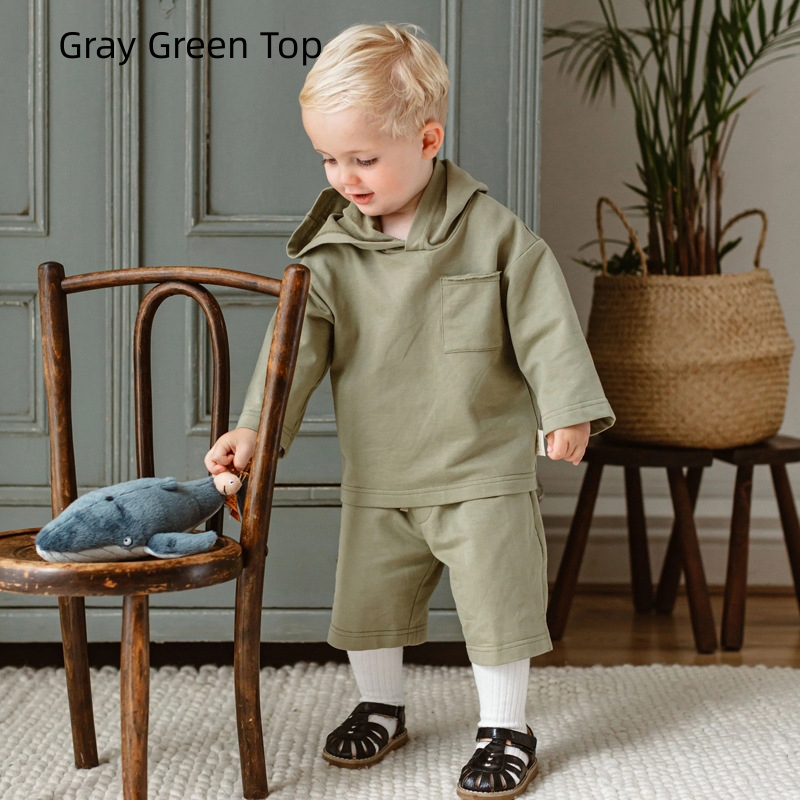 Nordic Style Children's Sweatshirt Suit Solid Color