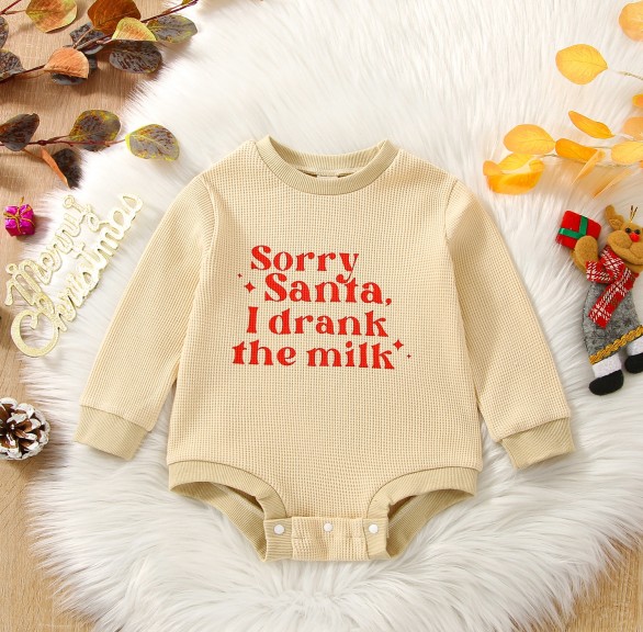 Autumn Festival Long Sleeve Letter Print Romper
