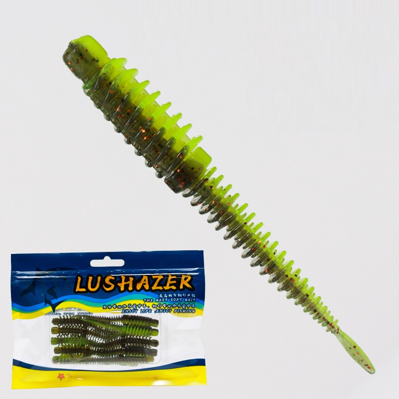 New Static Floating Water Reverse Thread Needle Tail Soft Bait Full Body Spoiler Soft Worm Bait