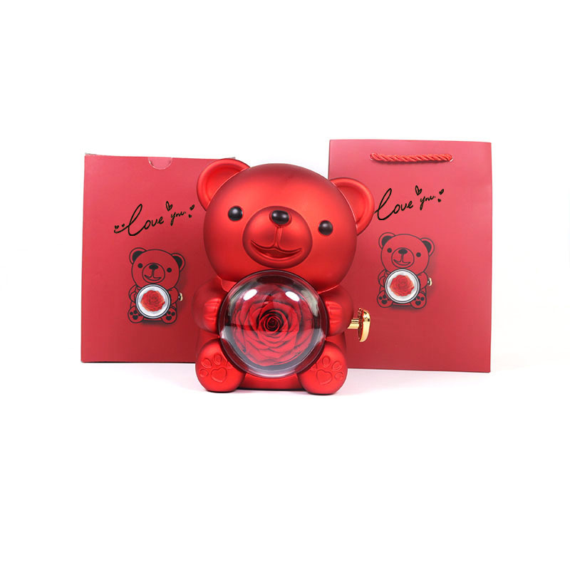 Rotating Eternal Flower Ring Necklace Packaging Box