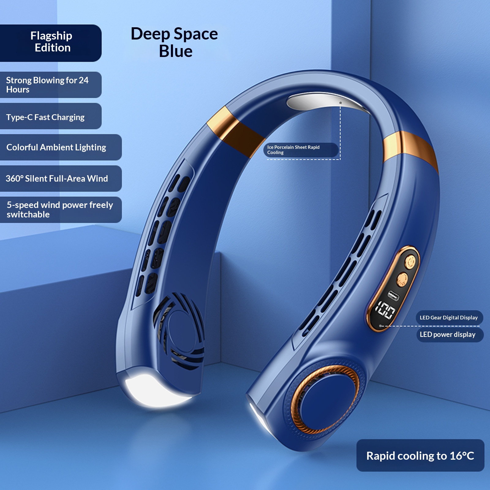 Hanging Neck Mini Fan Portable USB Charging Silent