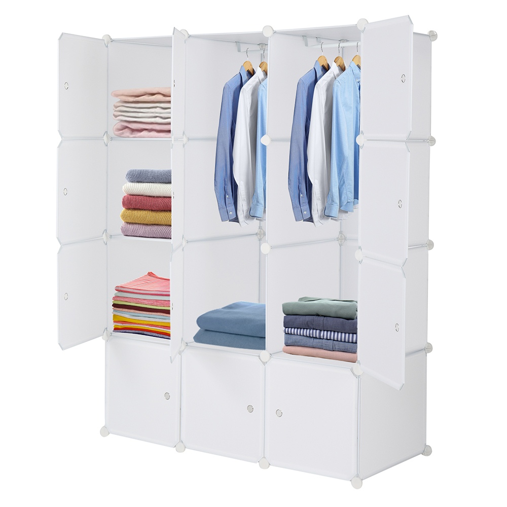 4-layer 12-compartment Rubik's Cube Wardrobe, Plastic, Can Be Freely Assembled DIY Style