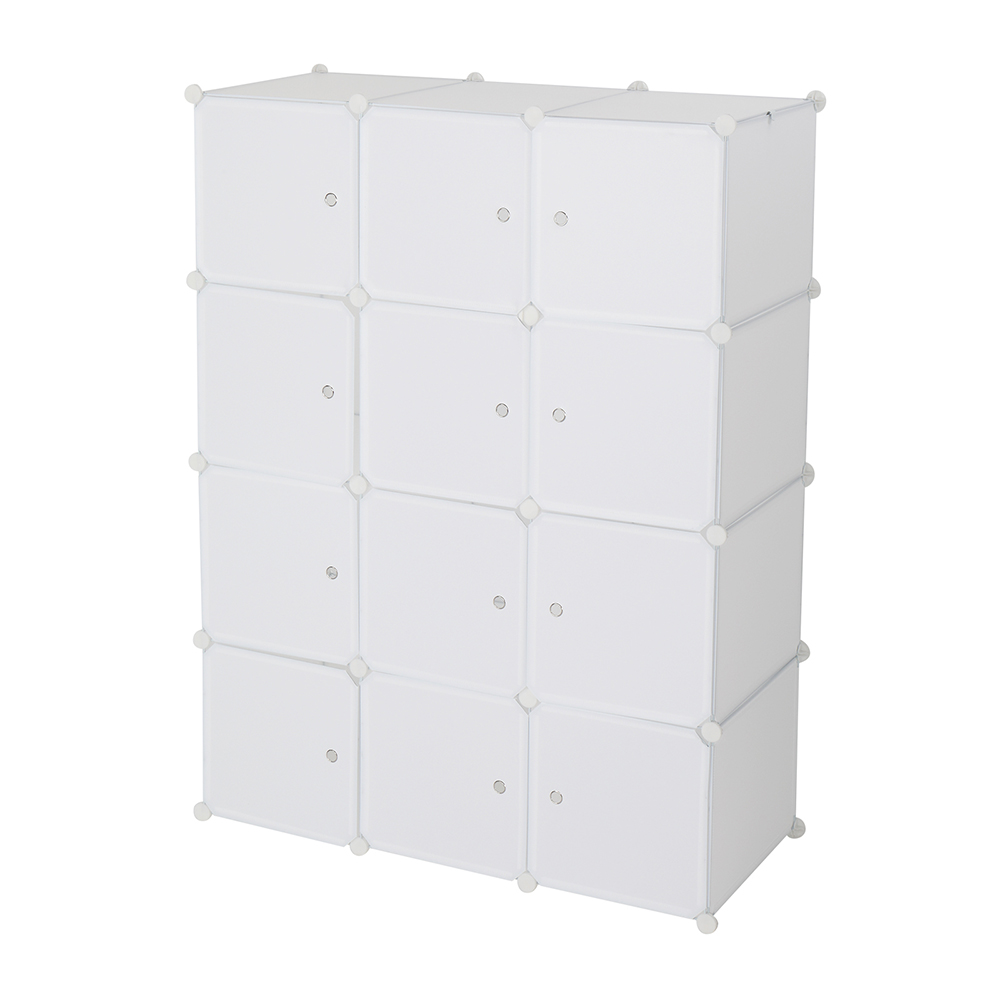 4-layer 12-compartment Rubik's Cube Wardrobe, Plastic, Can Be Freely Assembled DIY Style