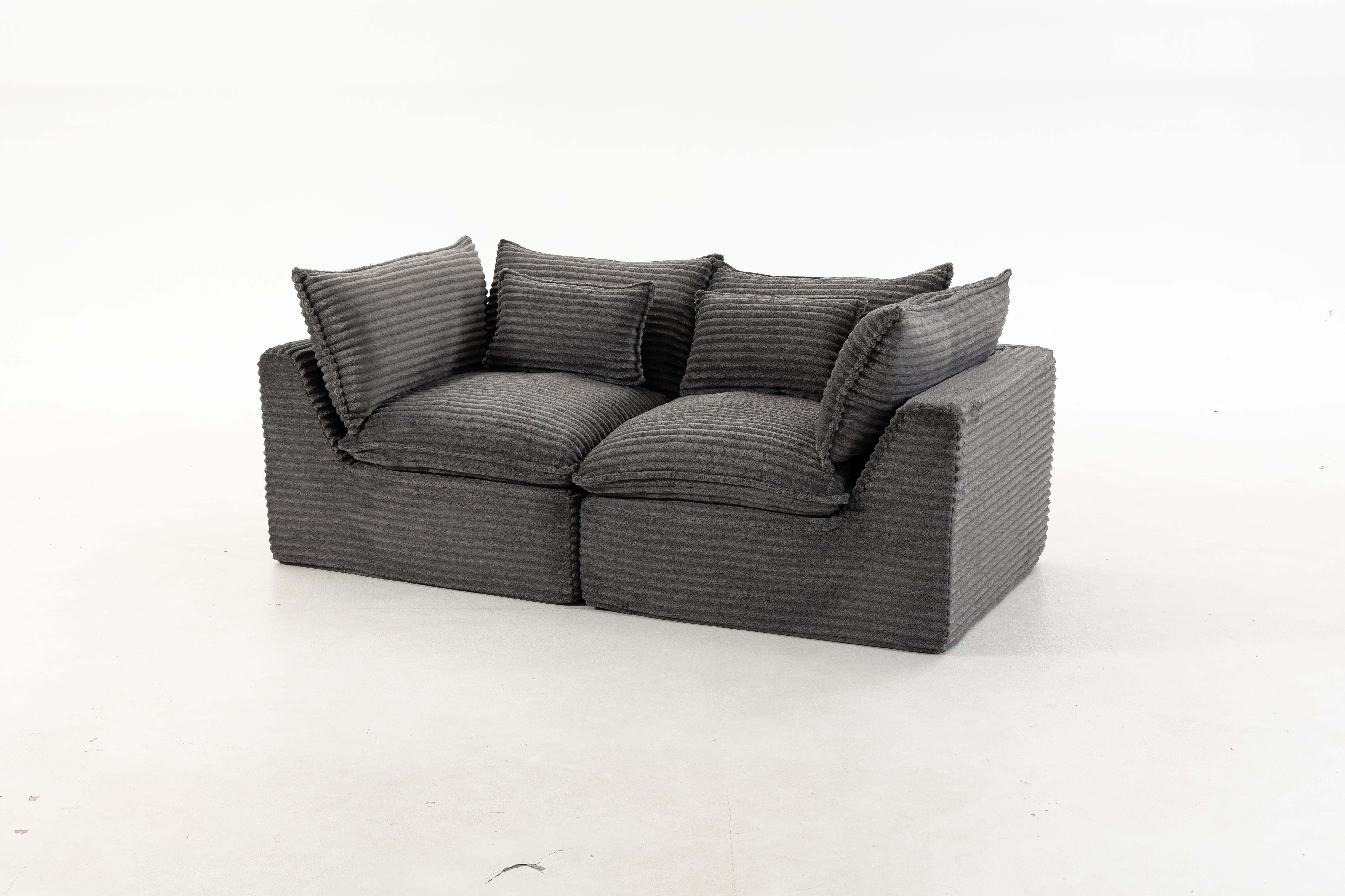 74.8" Width Cloud Couch Oversized Modular Sectional Sofa True Relax Comfy Couches Wide&Deep Seat Sofas for Living Room Furniture Sets, Corduroy Fabric,2Seat