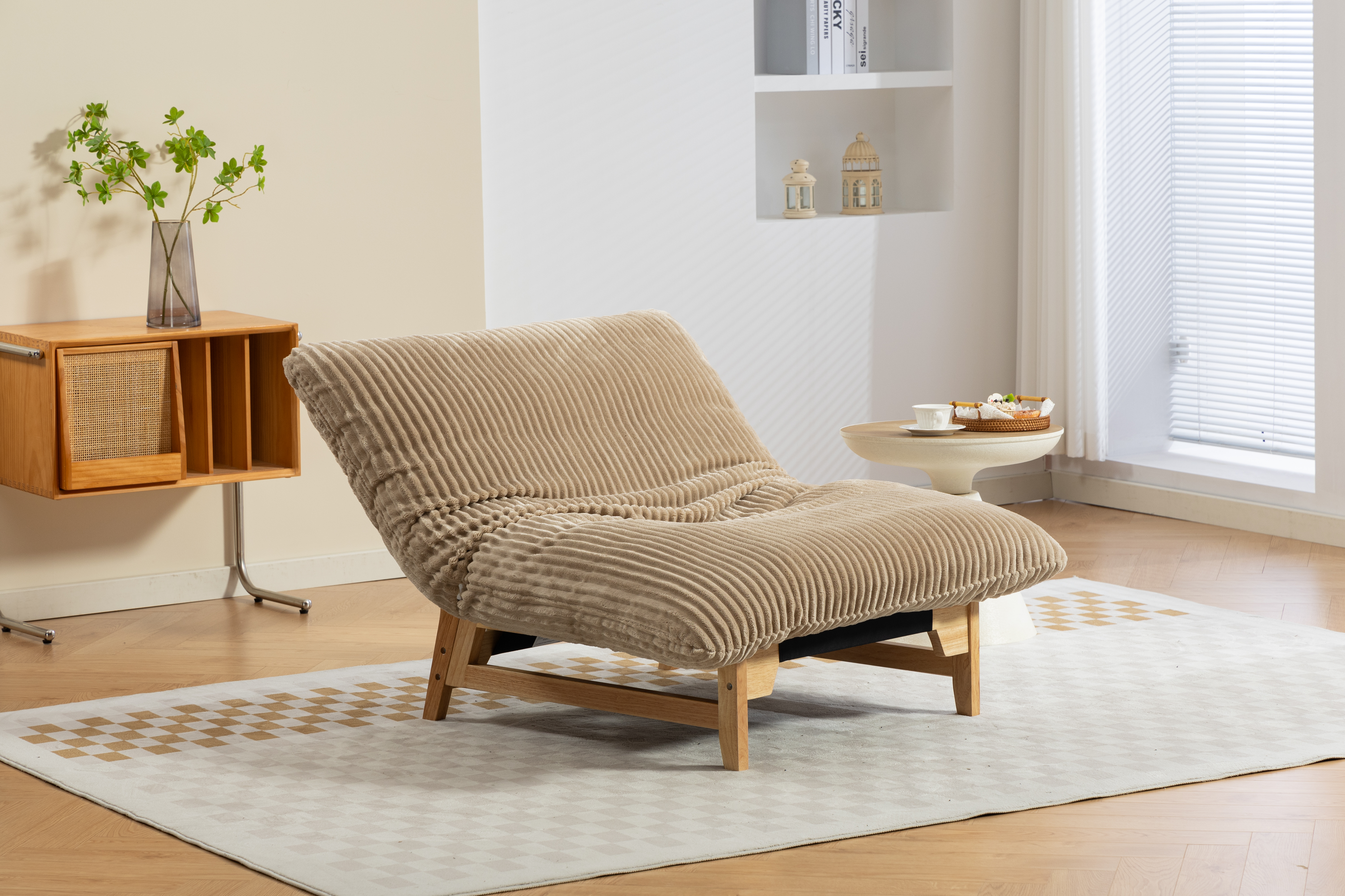Bean bag chair for Adults ,Accent Armless Lazy Sofa, Casual Single Sofa, Corduroy Fabric, For Living Room And Bedroom , With Backrest, Single Seat