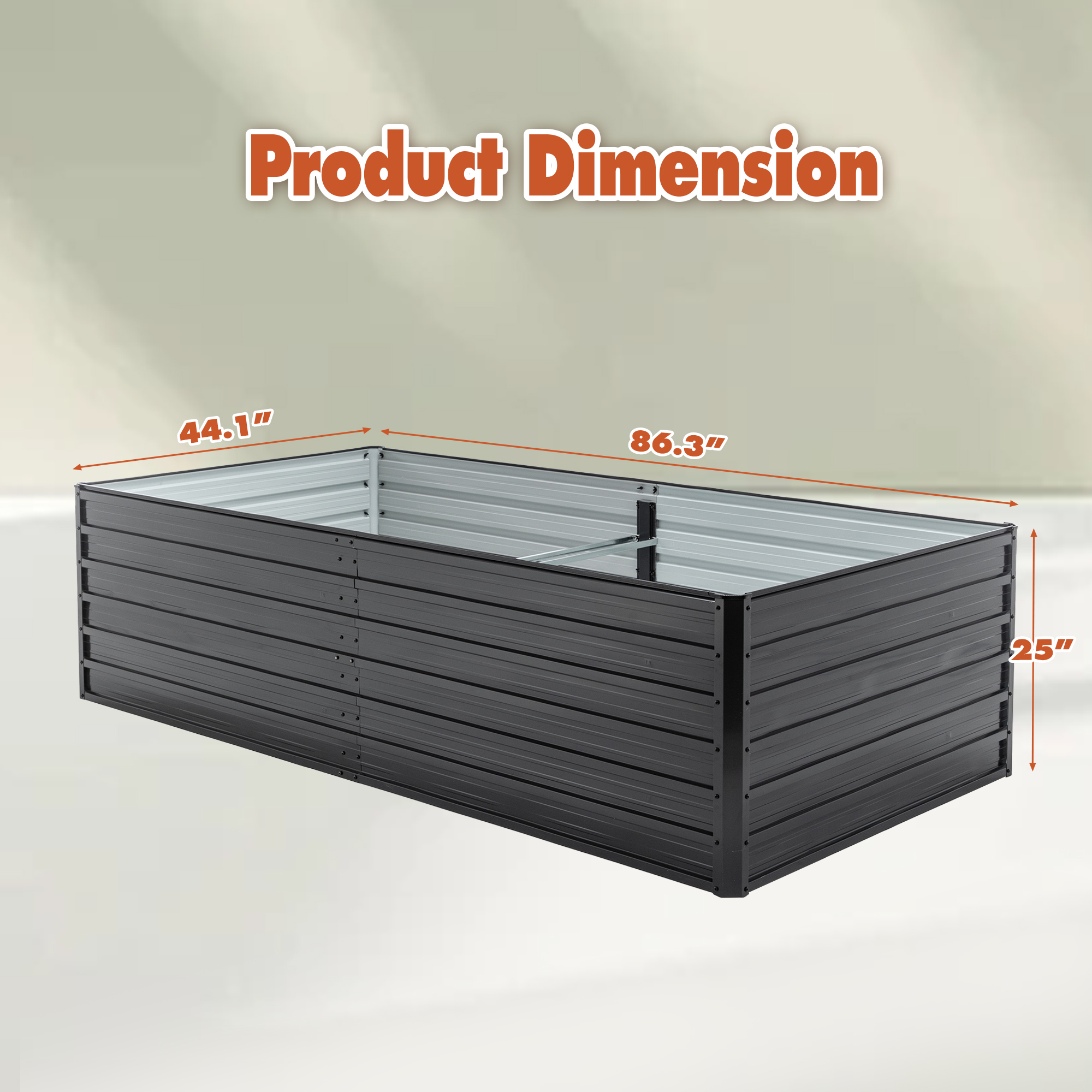 2 Pack Metal Raised Garden Bed Kit Outdoor - 8x4x2 FT Galvanized Planter Boxes Set, Rectangle Vegetable & Flower Beds for Herbs, Fruits, Planting (Black)