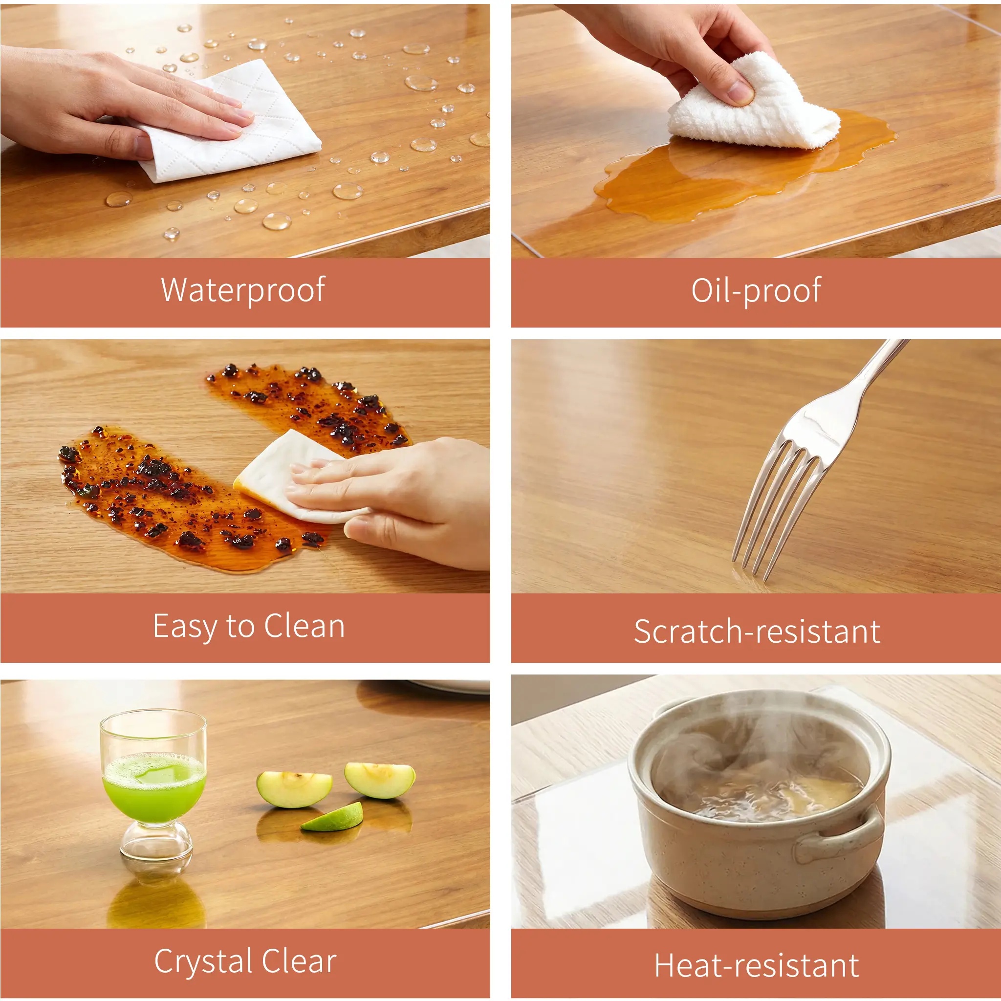 Table Cover 1.5 Mm Thick Clear PVC Desk Mat Protector Waterproof & Easy Cleaning Desk Pad Tablecloth For Office, Dining Room