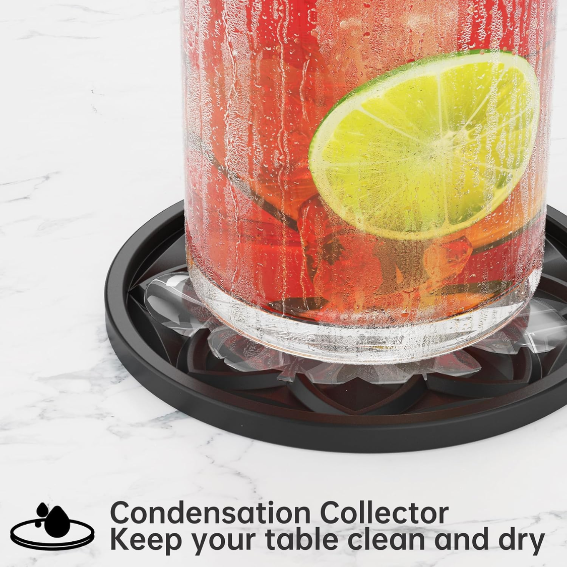 6 Pack Silicone Drink Coasters With Holder For Coffee Table Bar Desk Non-Slip Tabletop Protection Coaster Set For Home And Office