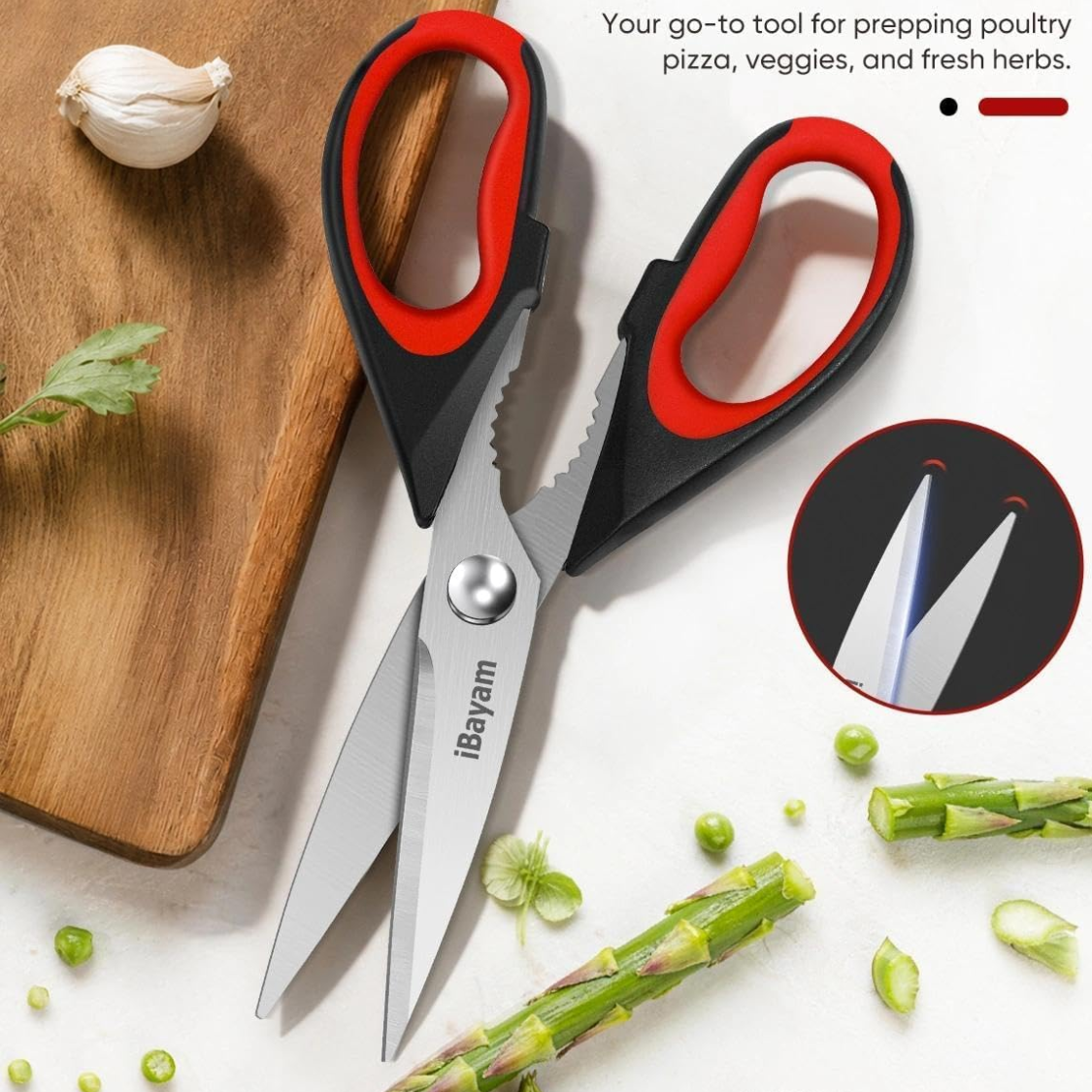 Heavy Duty All-Purpose Kitchen Scissors Shears With Protective Sheath Sharp Multipurpose Cutting Tool For Food Packaging Herbs And Home Use