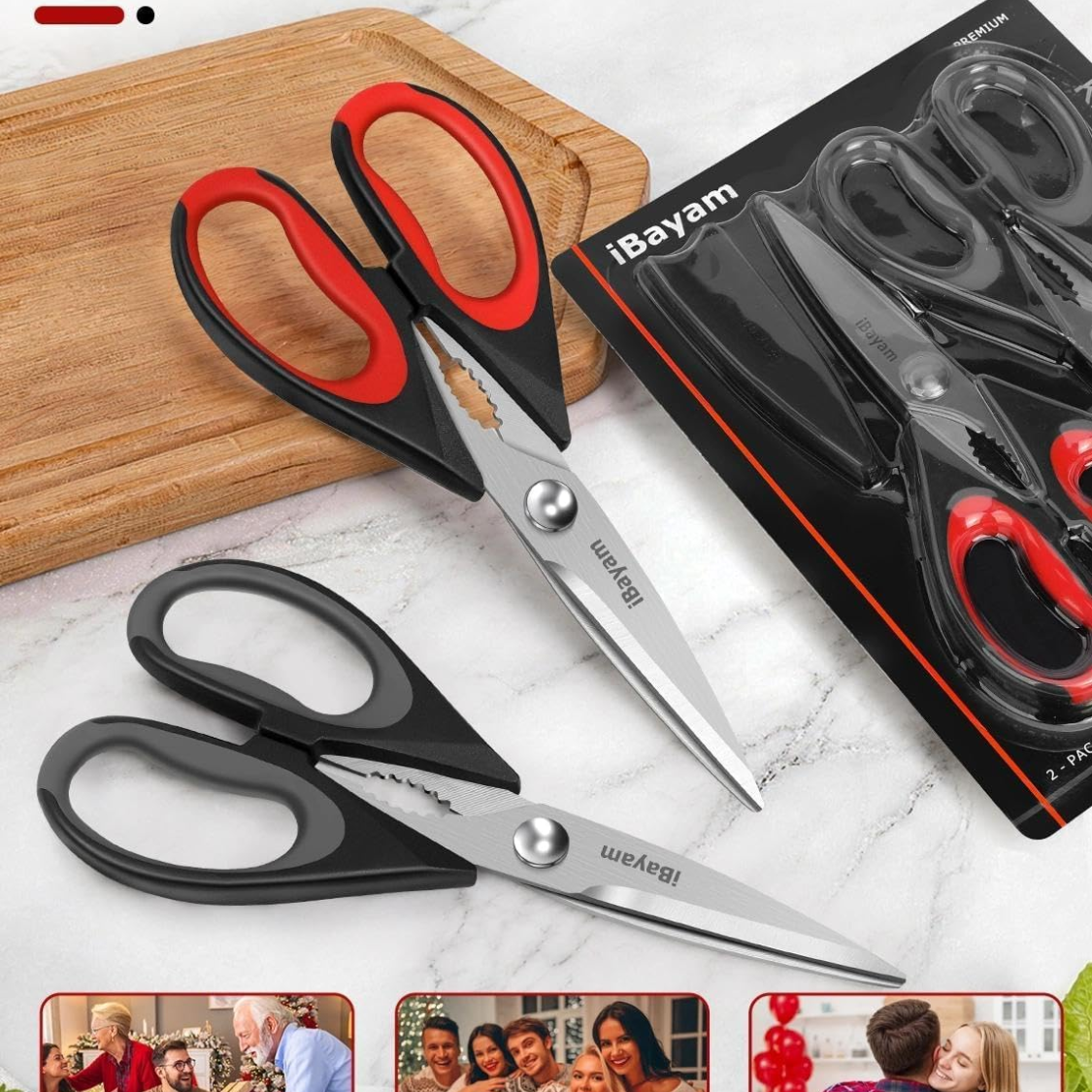 Heavy Duty All-Purpose Kitchen Scissors Shears With Protective Sheath Sharp Multipurpose Cutting Tool For Food Packaging Herbs And Home Use
