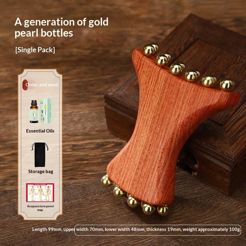 Brass Gold Bead Facial Fascia Lifting Tool For Nasolabial Folds, Apple Cheeks, Jawline, And Facial Beauty Massage