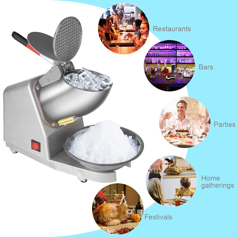 Upgraded Electric Ice Crusher Shaver Snow Cone Maker Commercial Machine2200r-m